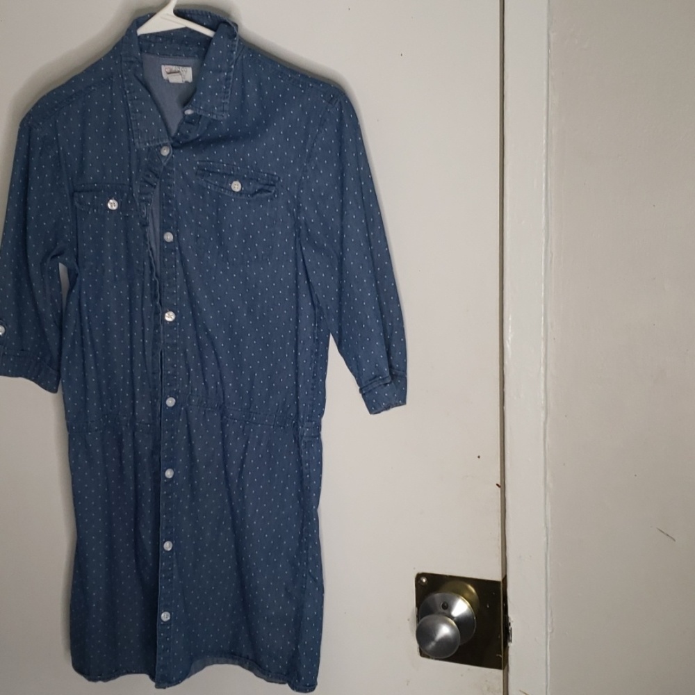 Poke dot girl jean dress